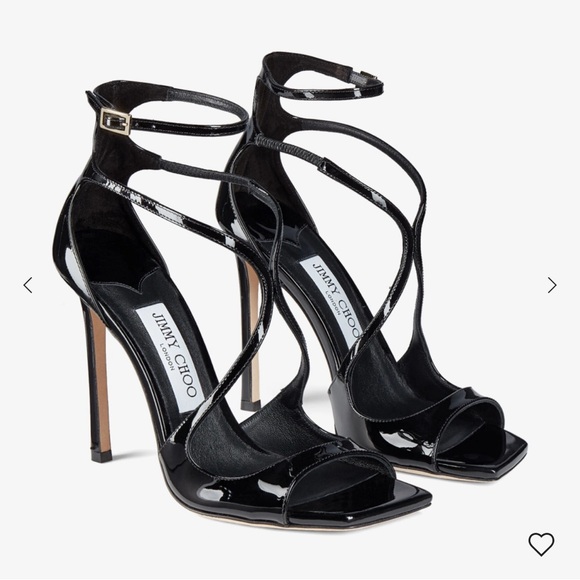 Jimmy Choo Glossy Black Strappy Heels - Picture 1 of 11